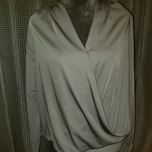 V-Neck Blouse w/ snap closure